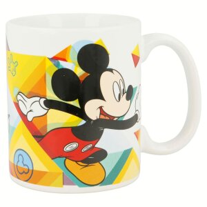 Henkelbecher Mickey Mouse Happy smiles aus Keramik Rot...