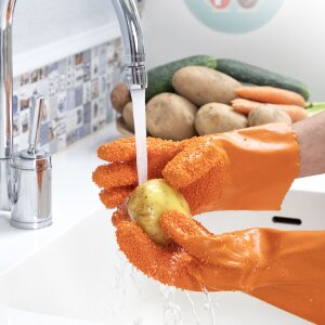 Handschuhe für die Reinigung von Obst und...