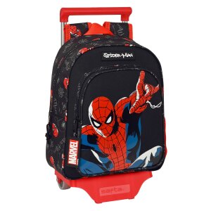 Schulrucksack mit Rädern Spider-Man Hero Schwarz 27 x 33 x 10 cm