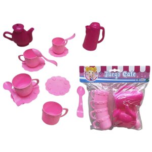 Kaffeservice Rosa Spielzeug 14 Teile Kunststoff