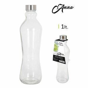 Glas-Flasche Anna 1 L Metallkappe Metall Glas (12...